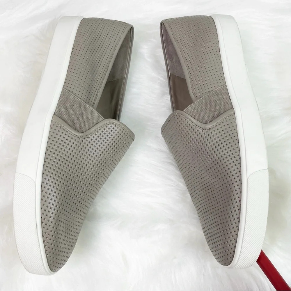 VINCE Blair Slip-On Sneakers Perforated Calf Skin Leather 10 Casual Loafers - Picture 6 of 11